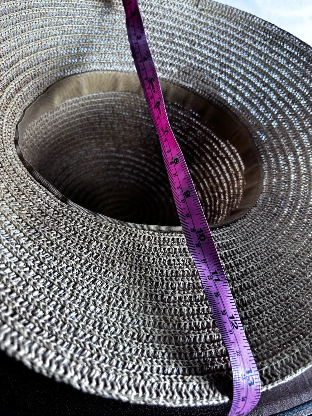 Neutral Straw Sun Hat with Black‎ Ribbon Band